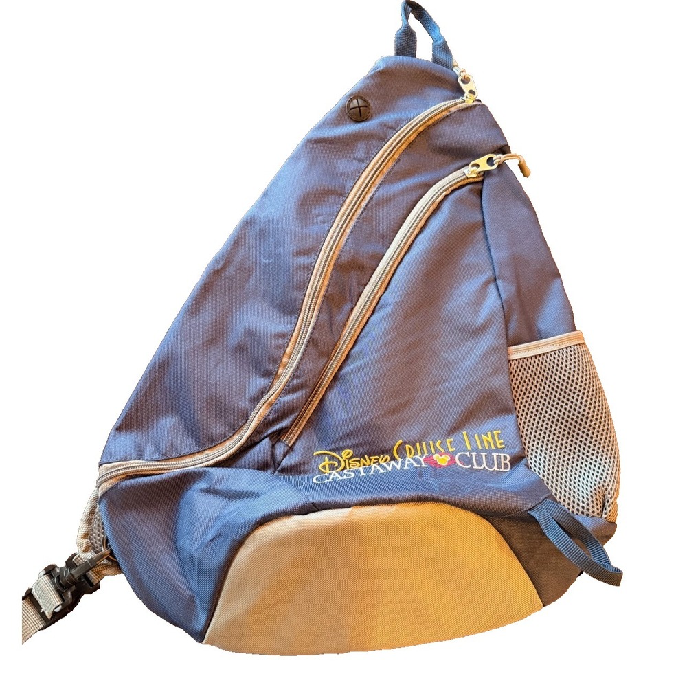 Disney Cruise Line Castaway Club Sling Shoulder Back Pack Bag Blue Gray Cruising